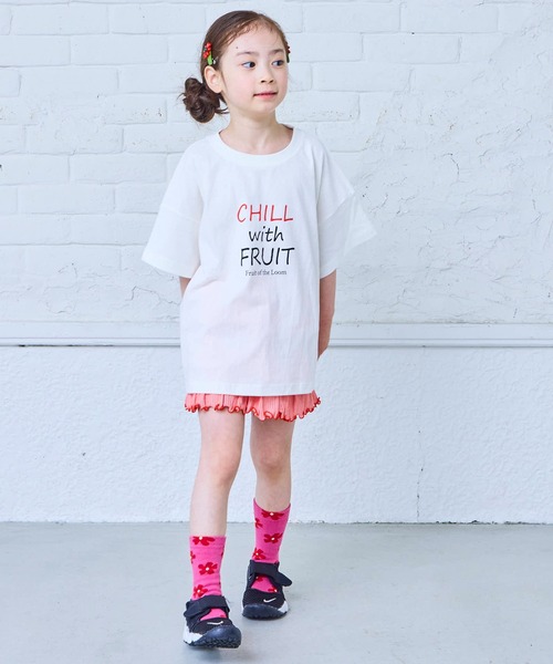 FRUIT OF THE LOOM(フルーツオブザルーム)の「【FRUIT OF THE LOOM】別注プリントT(Tシャツ/カットソー・キッズ・チャコール/パープル/オフホワイト・80/90/95/100/110/120/130/140/150/160)」の9枚目の写真