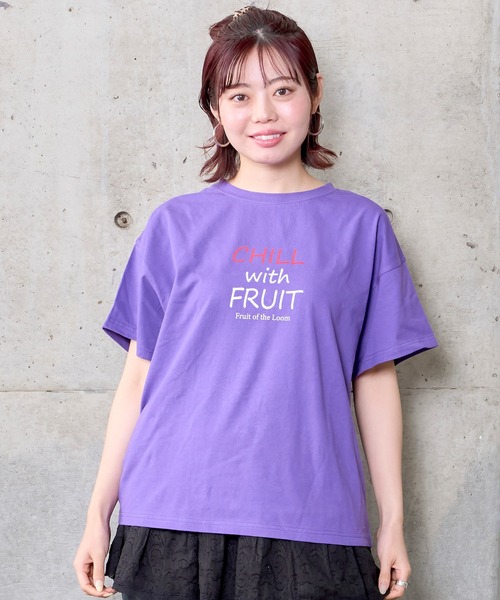 FRUIT OF THE LOOM(フルーツオブザルーム)の「【FRUIT OF THE LOOM】別注プリントT(Tシャツ/カットソー・キッズ・チャコール/パープル/オフホワイト・80/90/95/100/110/120/130/140/150/160)」の21枚目の写真