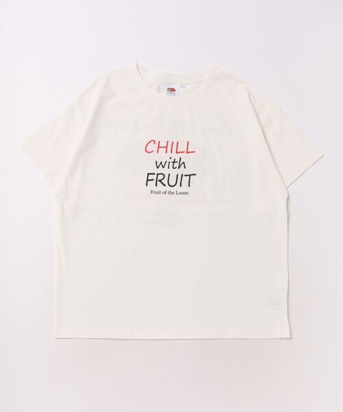 FRUIT OF THE LOOM(フルーツオブザルーム)の「【FRUIT OF THE LOOM】別注プリントT(Tシャツ/カットソー・キッズ・チャコール/パープル/オフホワイト・80/90/95/100/110/120/130/140/150/160)」の15枚目の写真