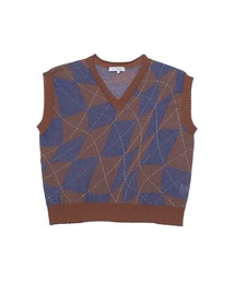 F/CE. （エフシーイー）の「F/CE. DISTORTED CHECKERBOARD PATTERN KNIT VEST / エフシーイー ディストーテッド チェッカーボード パターン ニット ベスト（ベスト）」