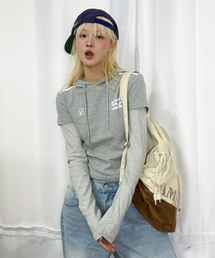 HOODIE LAYERED LONGSLEEVE TEE GREY