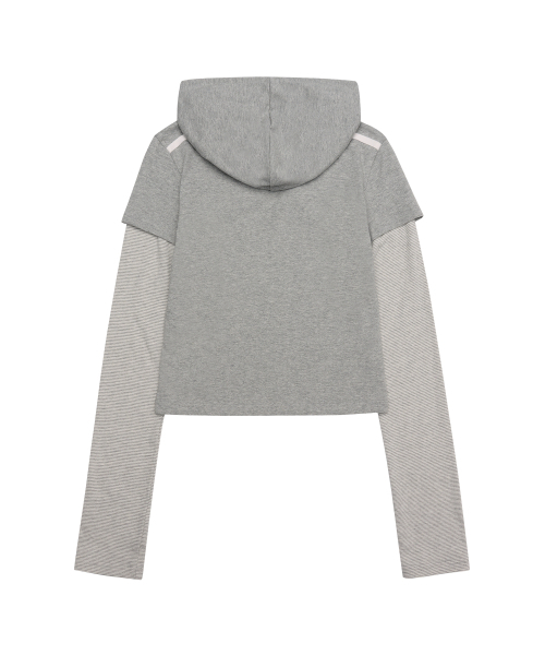 AMESWORLDWIDE(アメスワールドワイド)の「HOODIE LAYERED LONGSLEEVE TEE GREY(Tシャツ/カットソー・レディース・その他・FREE)」の7枚目の写真