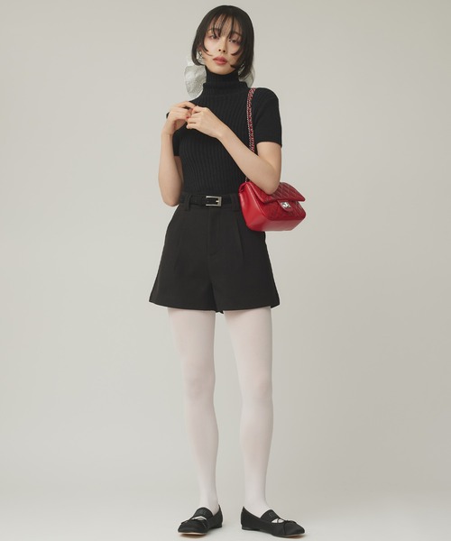 Narcissus(ナルシス)の「ベルトショートパンツ(その他パンツ・レディース・グレー/ブラック・FREE)」の5枚目の写真