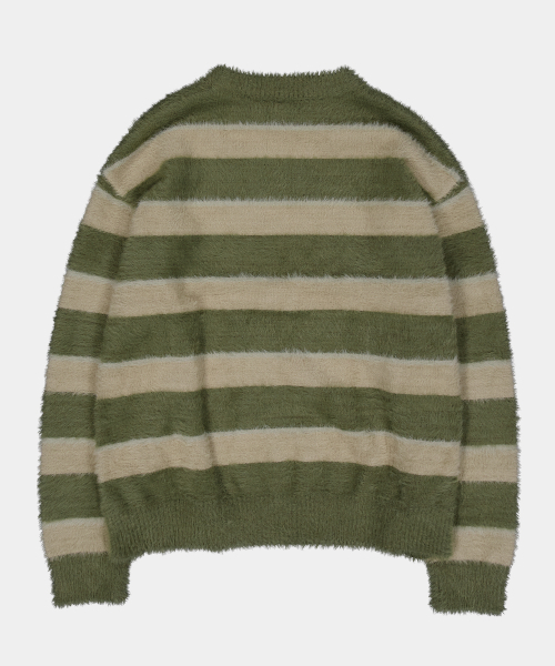 SLOWACID（スローアシッド）の「ヘアリーストライププルオーバーニット[カーキ]（ニット/セーター・レディース・その他・LARGE/MEDIUM/SMALL）」の2枚目の写真
