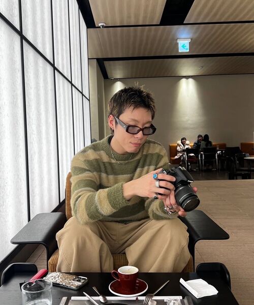 SLOWACID（スローアシッド）の「ヘアリーストライププルオーバーニット[カーキ]（ニット/セーター・レディース・その他・LARGE/MEDIUM/SMALL）」の4枚目の写真
