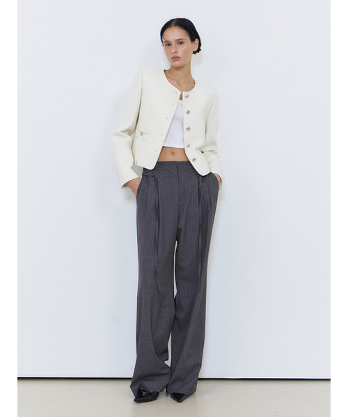 ETMON(エトモン)の「Slit Stitch Tweed Jacket, Ivory(その他アウター・レディース・その他・S/M)」の3枚目の写真