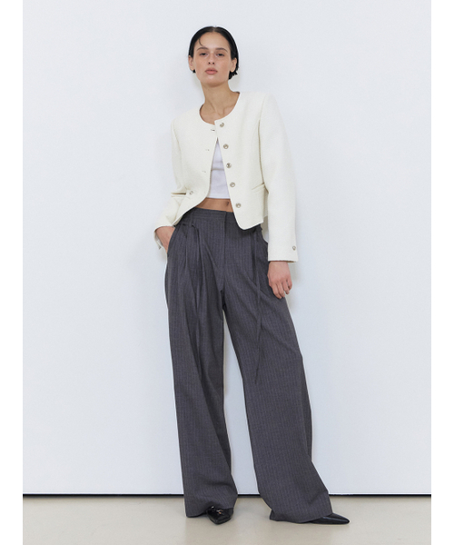 ETMON(エトモン)の「Slit Stitch Tweed Jacket, Ivory(その他アウター・レディース・その他・S/M)」の5枚目の写真