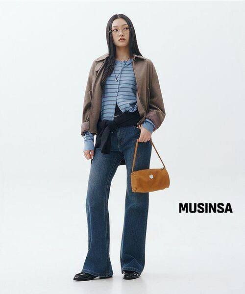 MUSINSA STANDARD WOMAN（ムシンサスタンダードウーマン）の「ウィメンズストライプラウンドネックカーディガン[ブルー]（カーディガン/ボレロ・レディース・その他・X-SMALL/SMALL/MEDIUM/LARGE）」の9枚目の写真