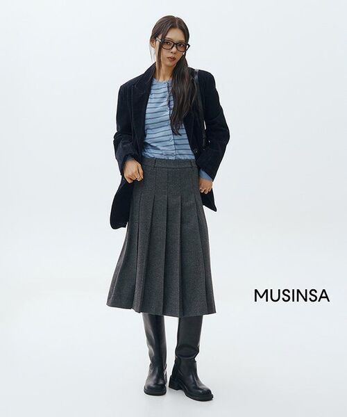 MUSINSA STANDARD WOMAN（ムシンサスタンダードウーマン）の「ウィメンズストライプラウンドネックカーディガン[ブルー]（カーディガン/ボレロ・レディース・その他・X-SMALL/SMALL/MEDIUM/LARGE）」の10枚目の写真