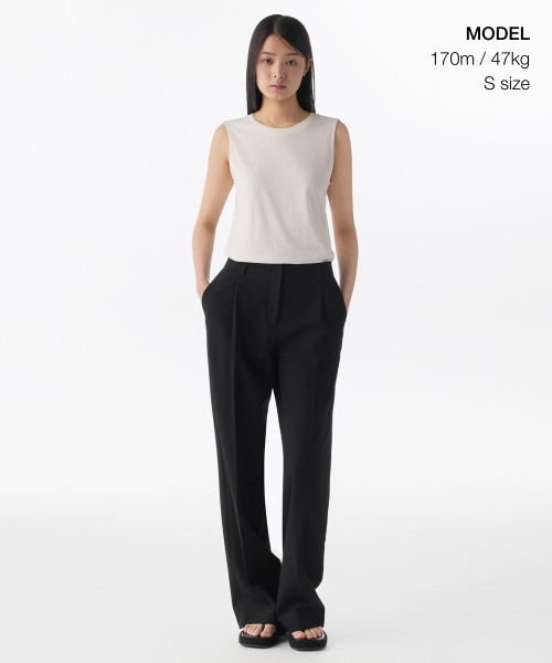 MUSINSA STANDARD WOMAN（ムシンサスタンダードウーマン）の「ウィメンズベーシックスリーブレストップ [クリーム]（Tシャツ/カットソー・レディース・その他・LARGE/SMALL/X-LARGE/MEDIUM/X-SMALL）」の2枚目の写真
