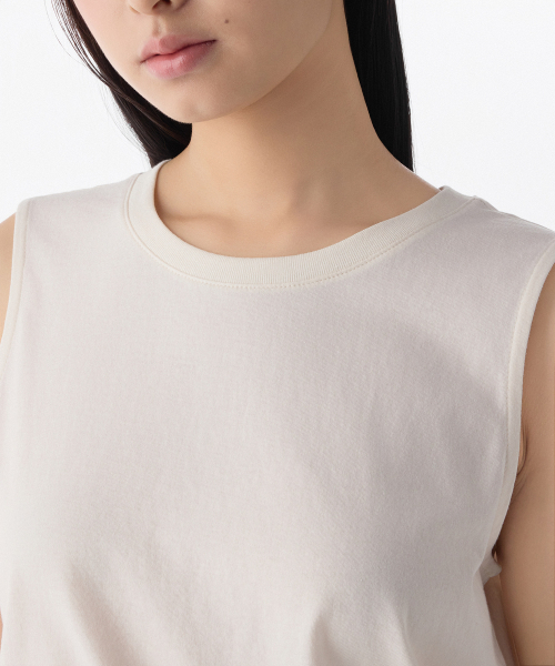 MUSINSA STANDARD WOMAN（ムシンサスタンダードウーマン）の「ウィメンズベーシックスリーブレストップ [クリーム]（Tシャツ/カットソー・レディース・その他・LARGE/SMALL/X-LARGE/MEDIUM/X-SMALL）」の4枚目の写真