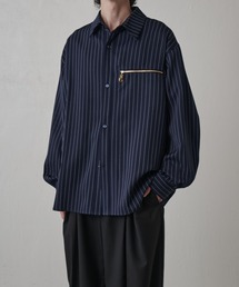 Lui's | ストライプオーバーシャツブルゾン(シャツ/ブラウス)