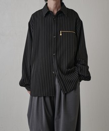 Lui's | ストライプオーバーシャツブルゾン(シャツ/ブラウス)