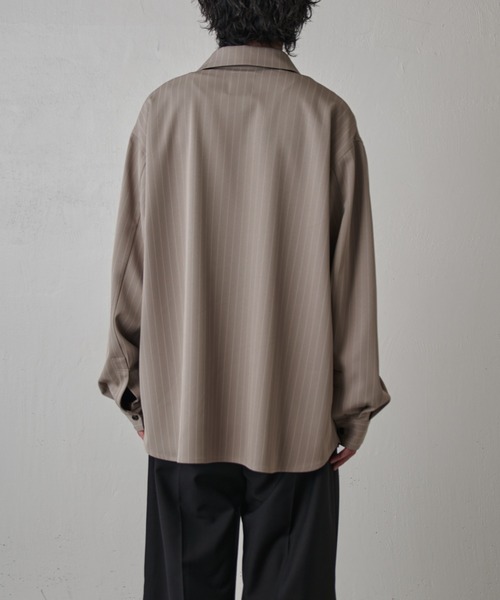 Lui's(ルイス)の「ストライプオーバーシャツブルゾン(シャツ/ブラウス・メンズ・ブラック/グレー系その他/ネイビー・FREE)」の18枚目の写真