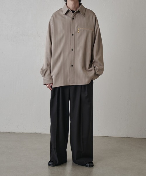 Lui's(ルイス)の「ストライプオーバーシャツブルゾン(シャツ/ブラウス・メンズ・ブラック/グレー系その他/ネイビー・FREE)」の19枚目の写真