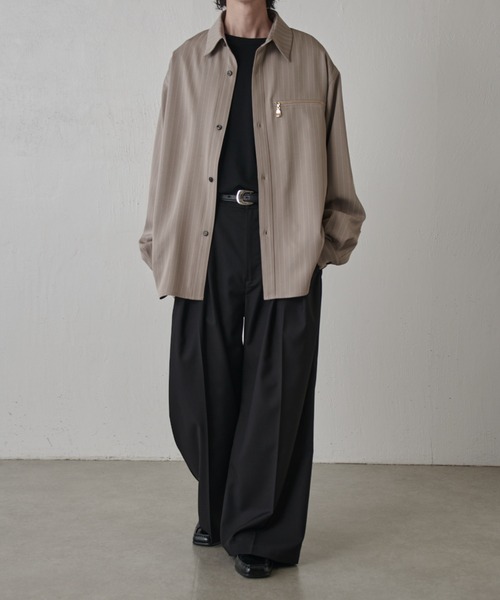 Lui's(ルイス)の「ストライプオーバーシャツブルゾン(シャツ/ブラウス・メンズ・ブラック/グレー系その他/ネイビー・FREE)」の20枚目の写真