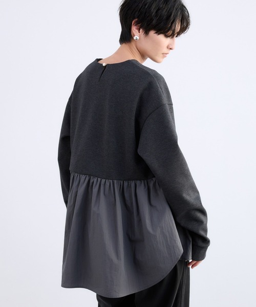 BARNYARDSTORM(バンヤードストーム)の「BARNYARDSTORM / Vネックペプラムプルオーバー / マシンウォッシャブル(Tシャツ/カットソー・レディース・ブラック/ブルー/クリーム/チャコール・FREE)」の18枚目の写真