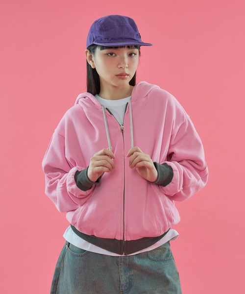 セール】【 2color / 3size 】REVERSIBLE SWEAT THERMAL ZIP HOODIE