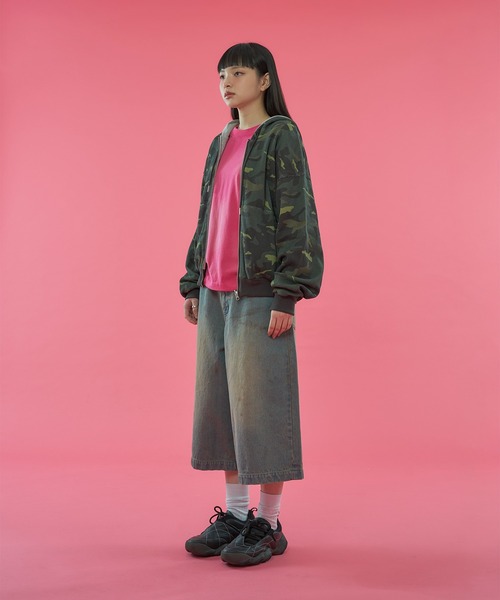 WISH FOR EVER（ウィッシュフォーエバー）の「【 2color / 3size 】REVERSIBLE SWEAT THERMAL ZIP HOODIE / リバーシブルスウェットサーマルジップフーディ（パーカー・メンズ・ピンク/グリーン・MEDIUM/SMALL/LARGE）」の8枚目の写真