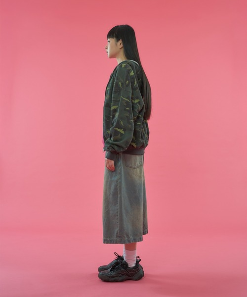 WISH FOR EVER（ウィッシュフォーエバー）の「【 2color / 3size 】REVERSIBLE SWEAT THERMAL ZIP HOODIE / リバーシブルスウェットサーマルジップフーディ（パーカー・メンズ・ピンク/グリーン・MEDIUM/SMALL/LARGE）」の9枚目の写真