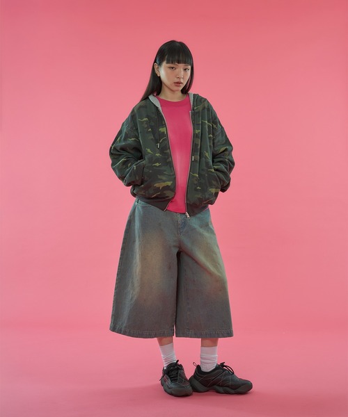 WISH FOR EVER（ウィッシュフォーエバー）の「【 2color / 3size 】REVERSIBLE SWEAT THERMAL ZIP HOODIE / リバーシブルスウェットサーマルジップフーディ（パーカー・メンズ・ピンク/グリーン・MEDIUM/SMALL/LARGE）」の12枚目の写真
