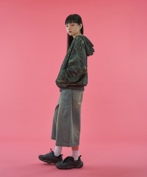 WISH FOR EVER（ウィッシュフォーエバー）の「【 2color / 3size 】REVERSIBLE SWEAT THERMAL ZIP HOODIE / リバーシブルスウェットサーマルジップフーディ（パーカー・メンズ・ピンク/グリーン・MEDIUM/SMALL/LARGE）」の14枚目の写真