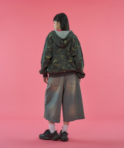 WISH FOR EVER（ウィッシュフォーエバー）の「【 2color / 3size 】REVERSIBLE SWEAT THERMAL ZIP HOODIE / リバーシブルスウェットサーマルジップフーディ（パーカー・メンズ・ピンク/グリーン・MEDIUM/SMALL/LARGE）」の15枚目の写真