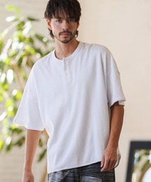 mlt5580- Honeycomb Waffle Henley Neck Tee ヘンリーネックTシャツ(S64126cmb)