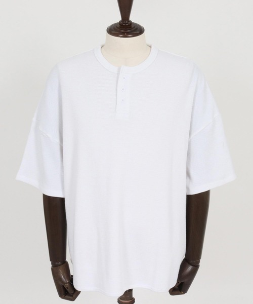 CAMBIO(カンビオ)の「mlt5580- Honeycomb Waffle Henley Neck Tee ヘンリーネックTシャツ(S64126cmb)(Tシャツ/カットソー・メンズ・ホワイト/ブラック/チャコールグレー・S/M/L)」の22枚目の写真