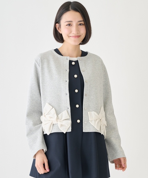 petit main（プティマイン）の「【リンク】リボンカーディガン（カーディガン/ボレロ・キッズ・チェリーピンク/トップグレー/ライトベージュ・110cm/90cm/120cm/80ｃｍ/130cm/100cm）」の11枚目の写真