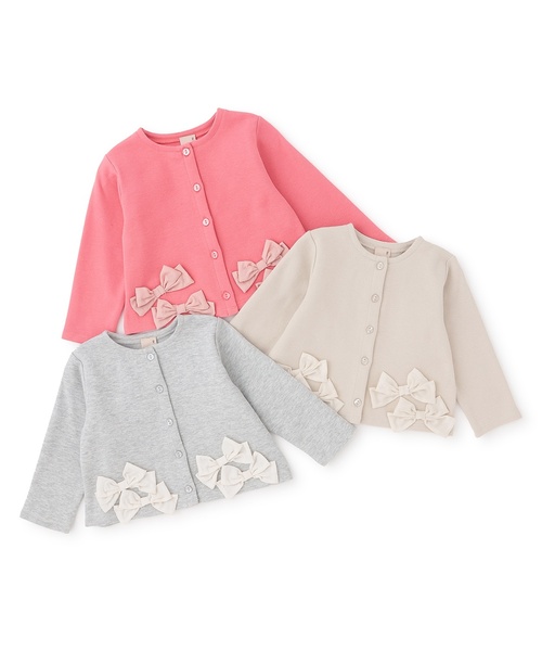 petit main（プティマイン）の「【リンク】リボンカーディガン（カーディガン/ボレロ・キッズ・チェリーピンク/トップグレー/ライトベージュ・110cm/90cm/120cm/80ｃｍ/130cm/100cm）」の21枚目の写真