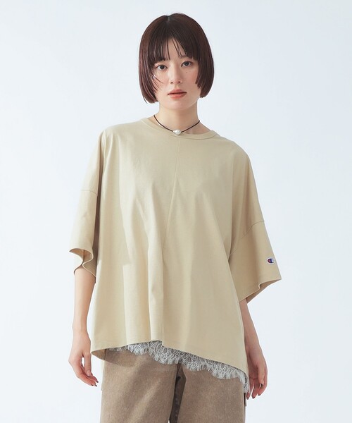 Champion(チャンピオン)の「【8/6 再値下げ】【別注】Champion / ショート スリーブ Tシャツ(Tシャツ/カットソー・レディース・ブルー/ブラック/ホワイト/ベージュ・MEDIUM)」の8枚目の写真
