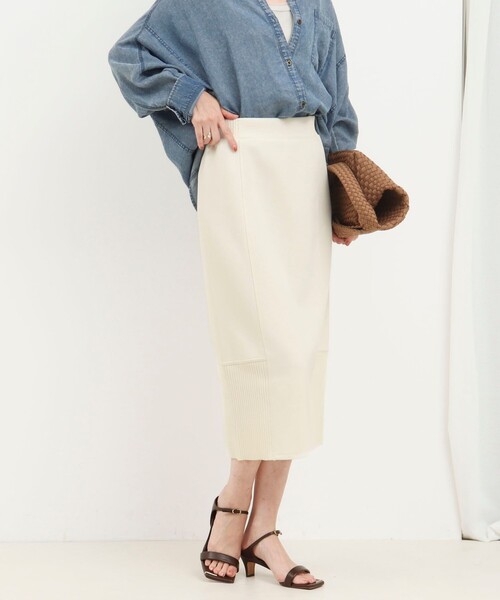 MICO COULIER（ミコクリエ）の「《セットアップ対応》軽量ボンディング切替スカート（スカート・レディース・カーキ/キナリ/ネイビー・36/38）」の7枚目の写真