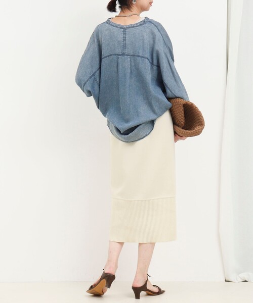 MICO COULIER（ミコクリエ）の「《セットアップ対応》軽量ボンディング切替スカート（スカート・レディース・カーキ/キナリ/ネイビー・36/38）」の9枚目の写真