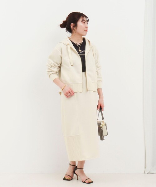 MICO COULIER（ミコクリエ）の「《セットアップ対応》軽量ボンディング切替スカート（スカート・レディース・カーキ/キナリ/ネイビー・36/38）」の14枚目の写真