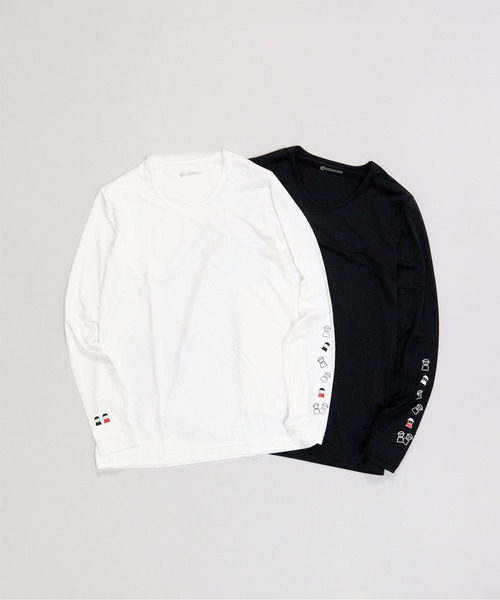 Picone CLUB(ピッコーネクラブ)の「ピコ柄クルーネックUV冷感インナー(Tシャツ/カットソー・レディース・ブラック/ホワイト・13号/11号/9号)」の12枚目の写真