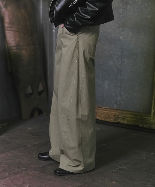 Confirm(コンファーム)の「Peach Brushed Studded Pants / ピーチ起毛スタッズパンツ メンズ レディース ユニセックス(その他パンツ・メンズ・ブラック/カーキ/グレー・M/L)」の17枚目の写真