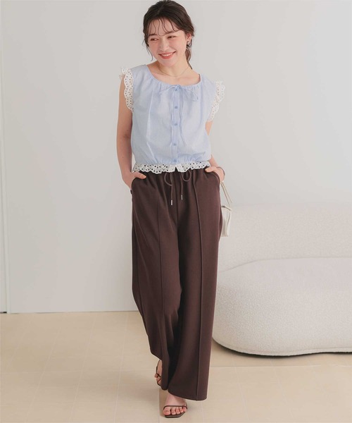 titivate(ティティベイト)の「リラックスセンターシームストレートパンツ(その他パンツ・レディース・ダークブラウン/ベージュ/ブラック・L/M/S/SP)」の14枚目の写真