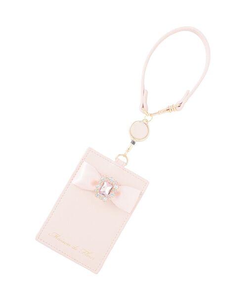 Maison de FLEUR(メゾンドフルール)の「リール付きビジューリボンパスケース(パスケース・レディース・ブラック/ピンク/ラベンダー/ネイビー・FREE)」の6枚目の写真