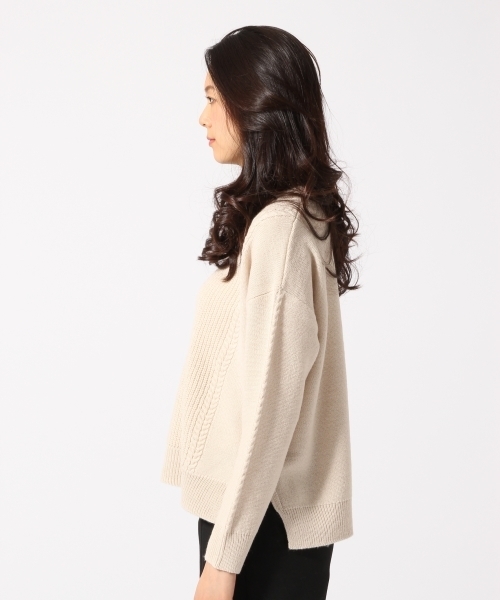 GLOBAL WORK（グローバルワーク）の「7ゲージイタリアVネックプルオーバー長袖/709787（ニット/セーター・レディース・ダークグレー/ネイビー/ベージュ/ライトブルー/ホワイト系その他・MEDIUM/SMALL/LARGE）」の8枚目の写真