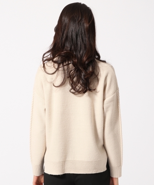 GLOBAL WORK（グローバルワーク）の「7ゲージイタリアVネックプルオーバー長袖/709787（ニット/セーター・レディース・ダークグレー/ネイビー/ベージュ/ライトブルー/ホワイト系その他・MEDIUM/SMALL/LARGE）」の9枚目の写真