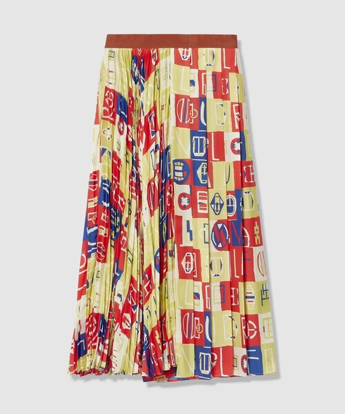 allureville(アルアバイル)の「パッチワークプリントプリーツスカート(スカート・レディース・レッド・1/2)」の6枚目の写真