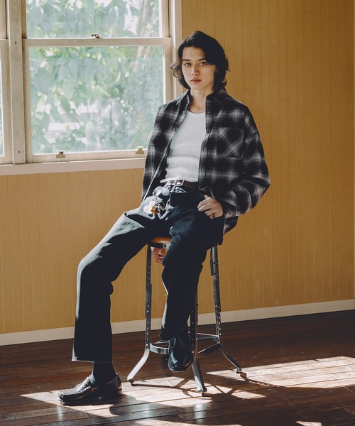 Bleme（ブレム）の「ヴィンテージメイク オンブレチェックシャツ（シャツ/ブラウス・メンズ・ブルー/ブラック・M/S/XL/L）」の10枚目の写真