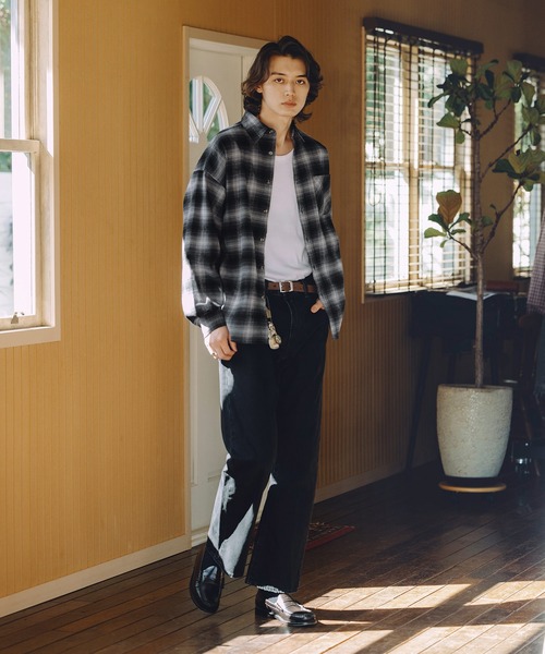 Bleme（ブレム）の「ヴィンテージメイク オンブレチェックシャツ（シャツ/ブラウス・メンズ・ブルー/ブラック・M/S/XL/L）」の11枚目の写真