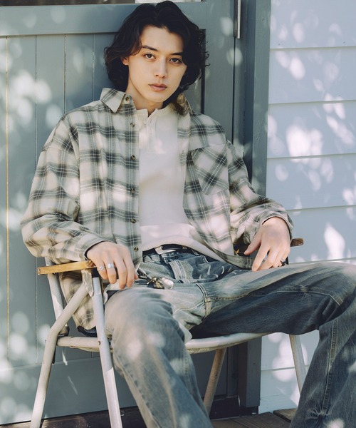 Bleme（ブレム）の「ヴィンテージメイク オンブレチェックシャツ（シャツ/ブラウス・メンズ・ブルー/ブラック・M/S/XL/L）」の21枚目の写真