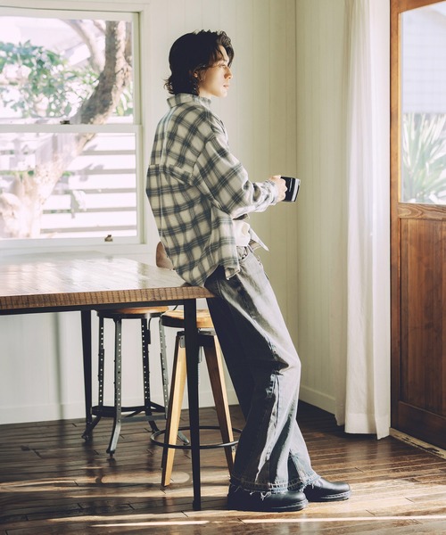 Bleme（ブレム）の「ヴィンテージメイク オンブレチェックシャツ（シャツ/ブラウス・メンズ・ブルー/ブラック・M/S/XL/L）」の22枚目の写真