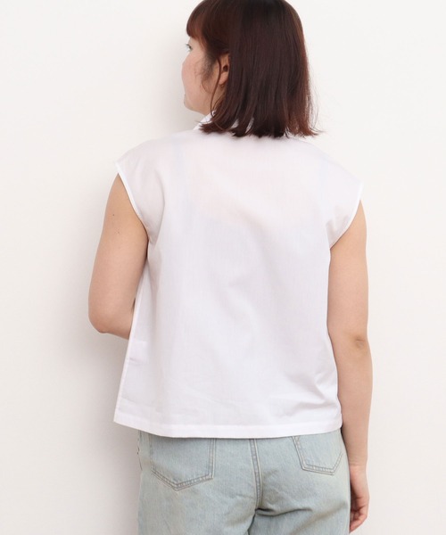 CHILD WOMAN（チャイルドウーマン）の「100/２ブロード・ローンドット 開襟フレンチスリーブブラウス（シャツ/ブラウス・レディース・ドット/ホワイト・FREE）」の21枚目の写真