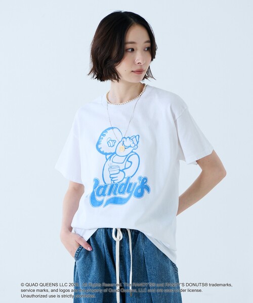 GOOD ROCK SPEED(グッドロックスピード)の「【GOOD ROCK SPEED/グッドロックスピード】プリントTシャツ / Randy's Donuts(Tシャツ/カットソー・レディース・ブルー/ピンク/ホワイト・フリー)」の4枚目の写真