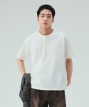 BEAMS HEART（ビームスハート）の「クイックドライ ワッフル ヘンリーネック カットソー（吸水速乾）（Tシャツ/カットソー・メンズ）」
