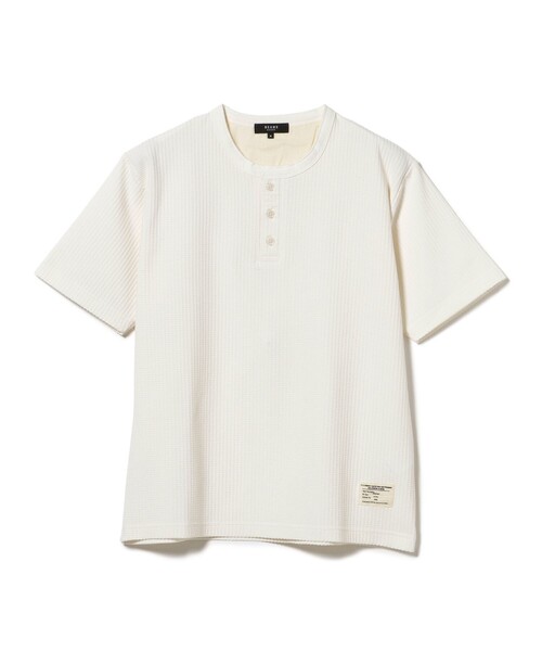 BEAMS HEART（ビームスハート）の「クイックドライ ワッフル ヘンリーネック カットソー（吸水速乾）（Tシャツ/カットソー・メンズ・ブラック/ホワイト・S/M/L/XL）」の7枚目の写真